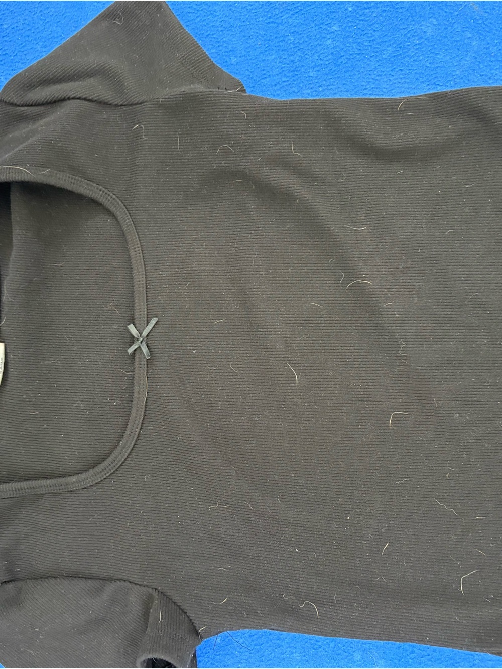 No Boundaries Black Ribbed Short-Sleeve Crewneck Sweater